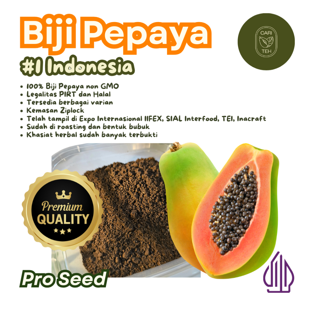 

Biji Pepaya Bubuk Obat Herbal/ Biji Pepaya Tanpa Campuran/ Bubuk Biji Pepaya Murni/ 50,100 dan 200 gram Bubuk Sudah Di Roast Kualitas Premium non GMO Produksi Rumahan Kaya Akan Manfaat