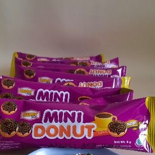 

2 RENCENG CEMILAN MURAH HAPPYTIME MINI DONUT 1 RENCENG ISI 10 PCS X 12 GRAM