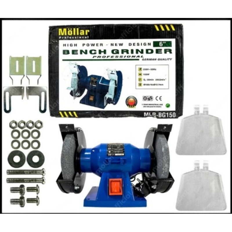 MOLLAR Mesin Gerinda Duduk/Bench Grinder 6" 150 watt (BG150)