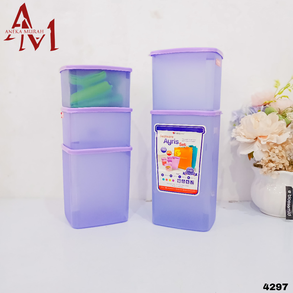 GBU PLAST TOPLES MAKANAN SEALWARE AYRIS SET ISI 5 ( 4297 )
