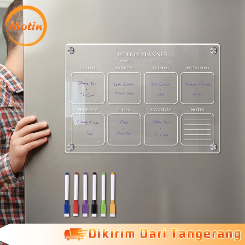 

Weekly / Monthly Magnet Planner Akrilik Dinding Planner Kalender