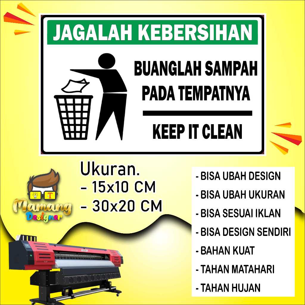 

Sticker Jagalah Kebersihan Dengan Bahan Bagus hijau