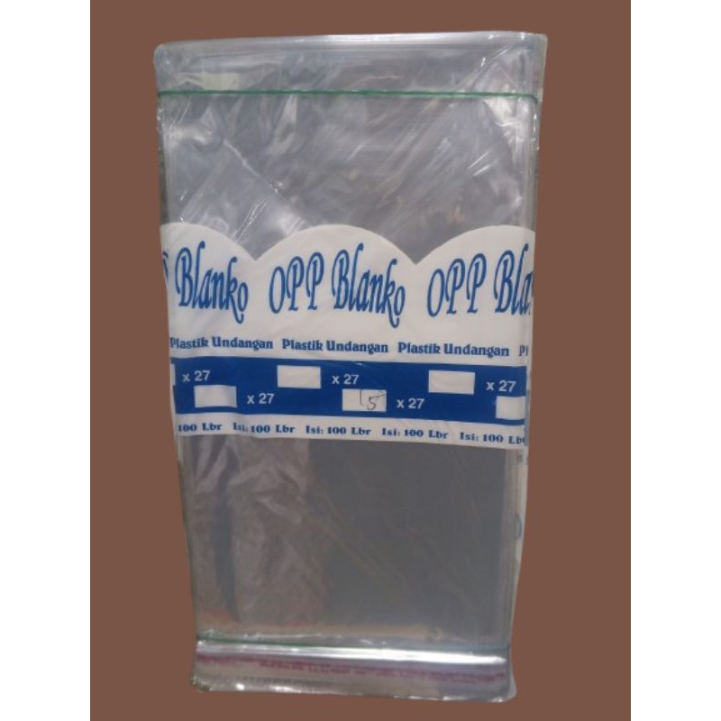 

PLASTIK OPP SEAL UK. 15X27 UNTUK AMPLOP (100 LBR)