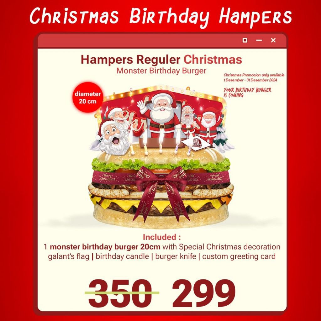 

Hampers Reguler Christmas Monster Birthday Burger