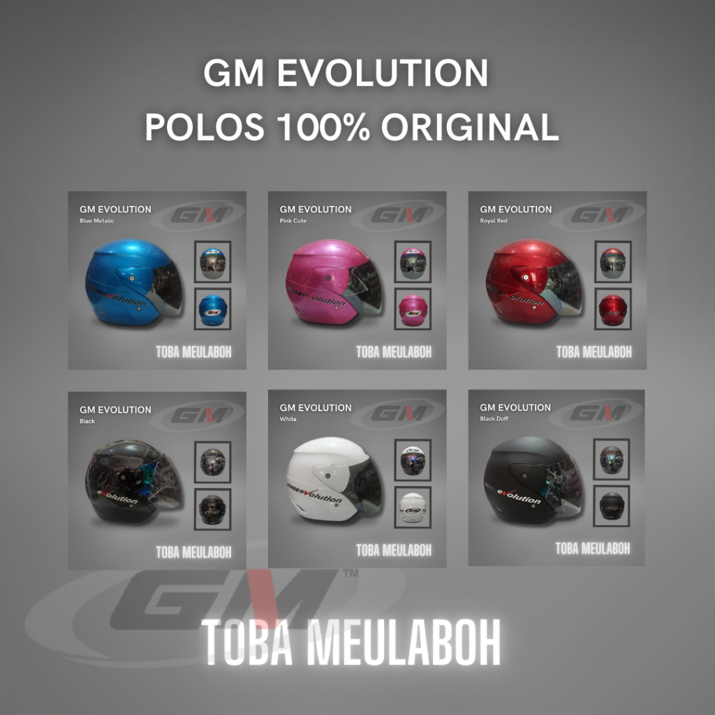 Helm GM Evolution Polos Original – SNI, Berkualitas & Stylish