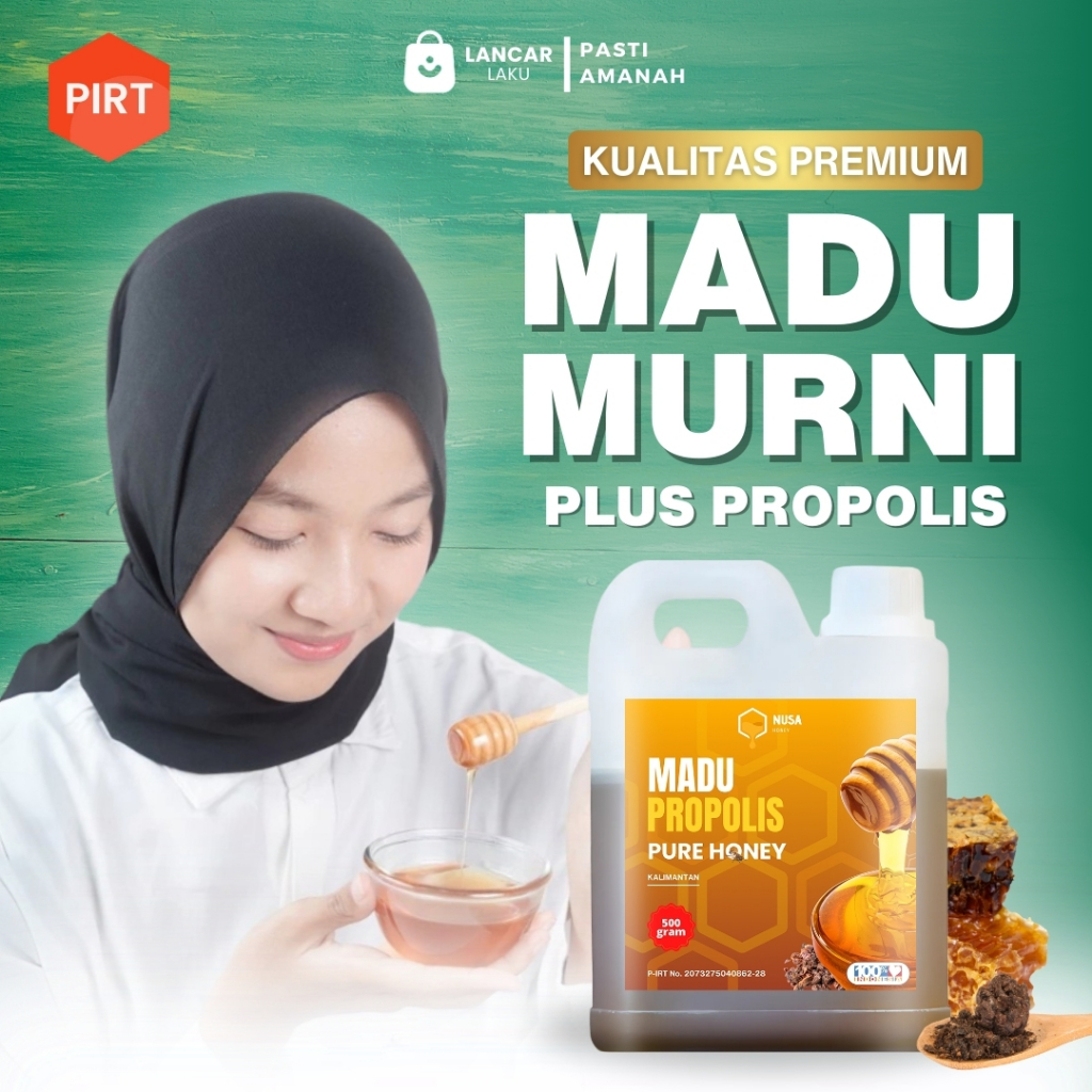 

Nusa Honey Madu Propolis Murni Asli 100% Tanpa Campuran Penggemuk Badan Vitamin Nafsu Makan 1000gr