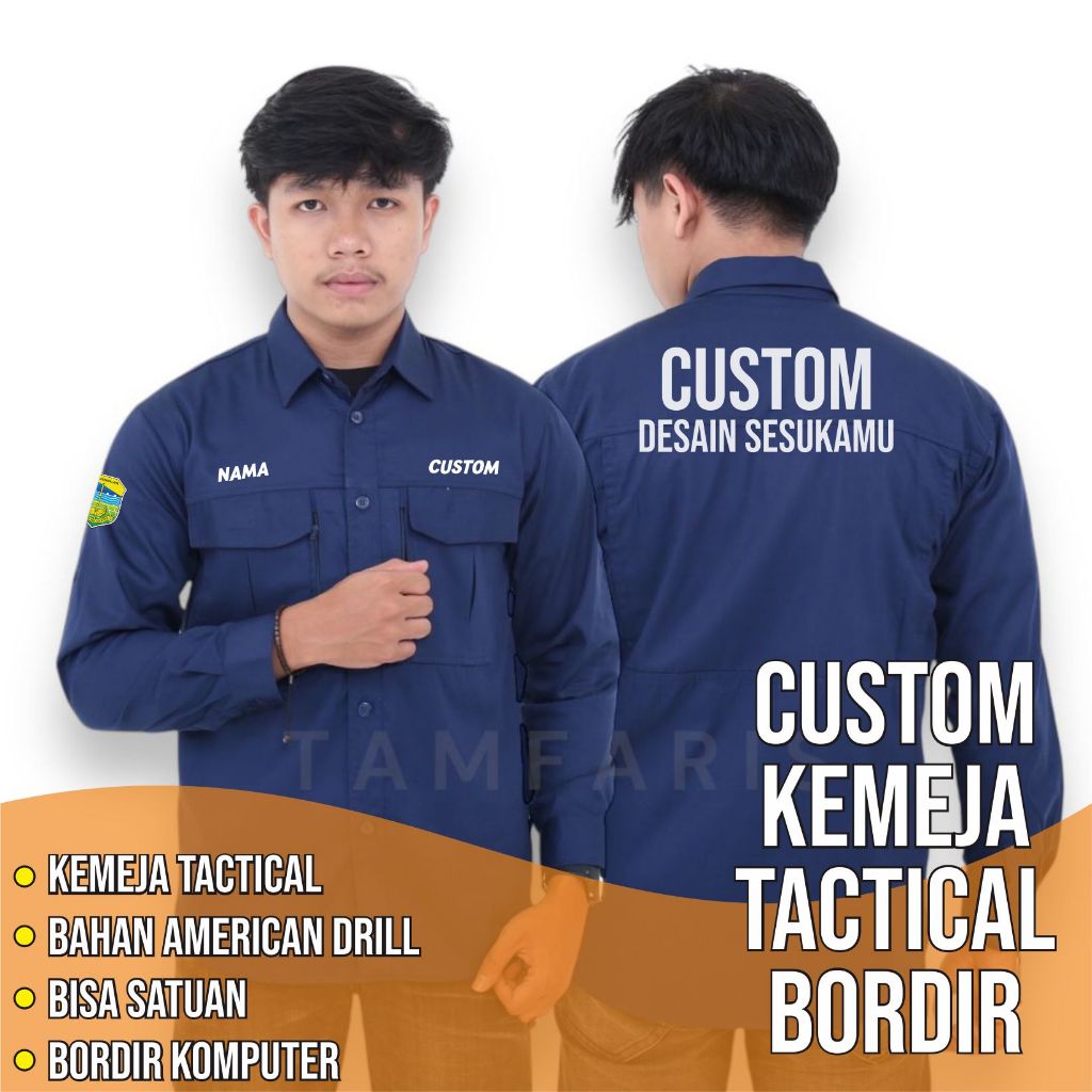 KEMEJA TACTICAL CUSTOM / BORDIR SATUAN / KEMEJA CUSTOM
