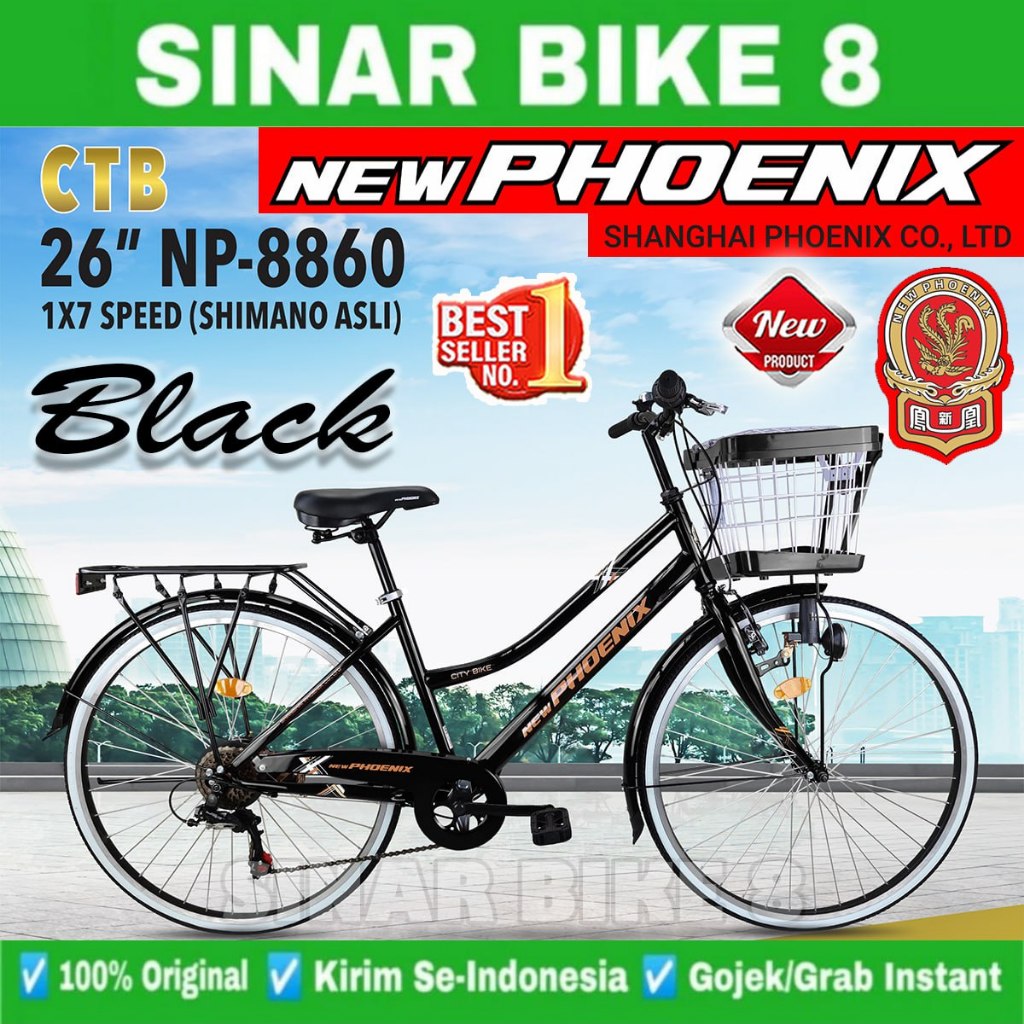 Sepeda Keranjang Dewasa Ukuran 26 Inch Phoenix NP-8860 dan 8860 AT 7 Speed Shimano