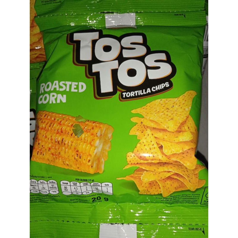 

Tos tos tortilla chips Dua kelinci 1 rcg isi (10 pcs x 20 g)