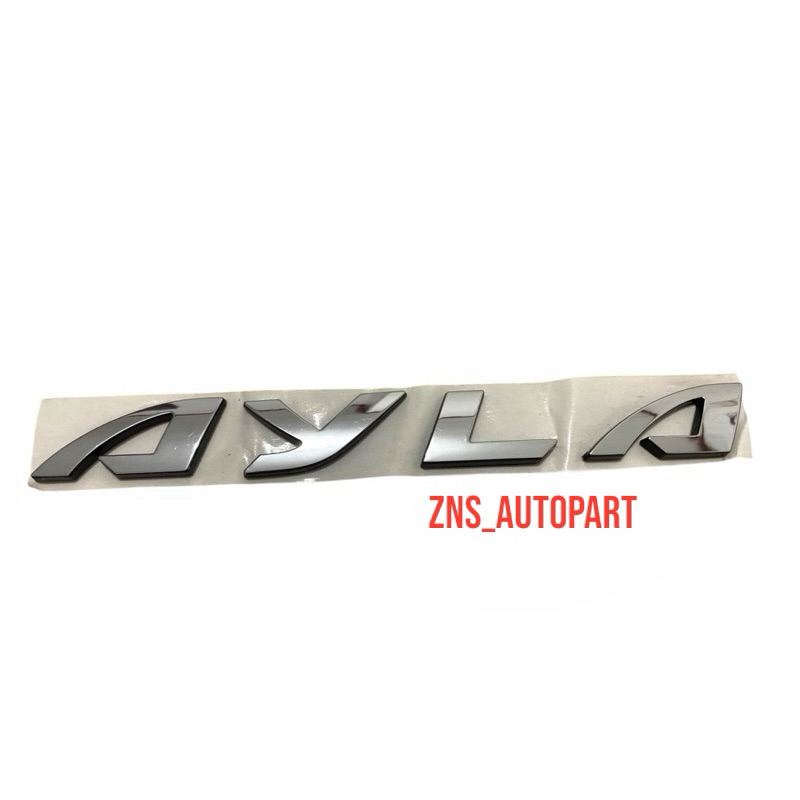 Emblem tulisan logo ayla kap mesin krom original