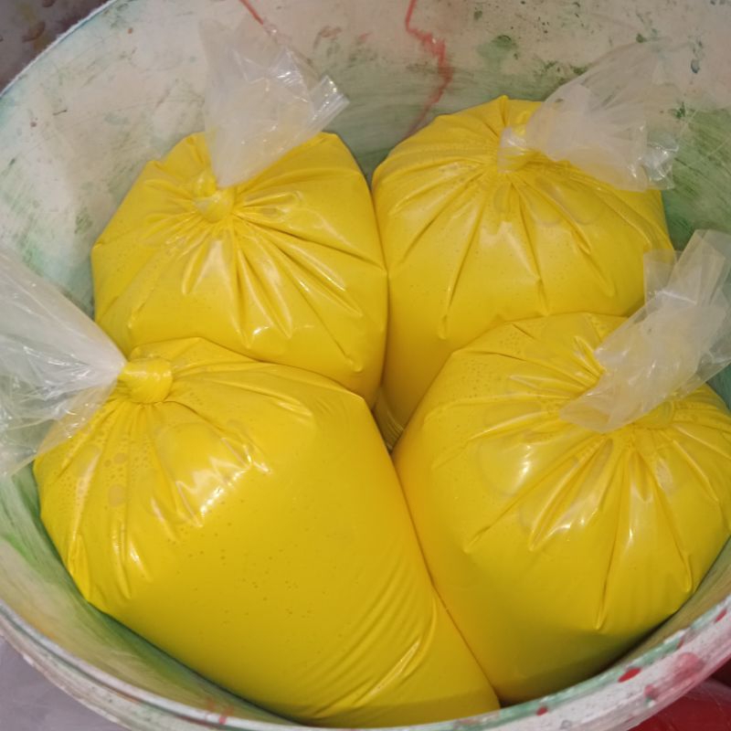 KUNING - Cat tembok kiloan, cat premium, dijamin tidak Ngapur kemasan 0,5 kg_warna kuning