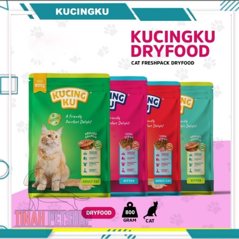 KUCINGKU DRY FOOD Makanan Kucing 800gr kucingku adult & Kitten Murah Dry Food Cat Food kucing ku