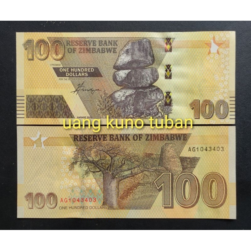 uang asing Zimbabwe 100 dollars
