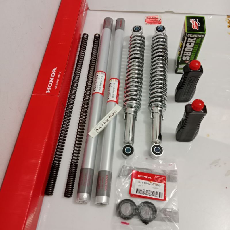 As shock depan komplit+belakang honda win win win win sok+per+sil+oli original AHM-GF6