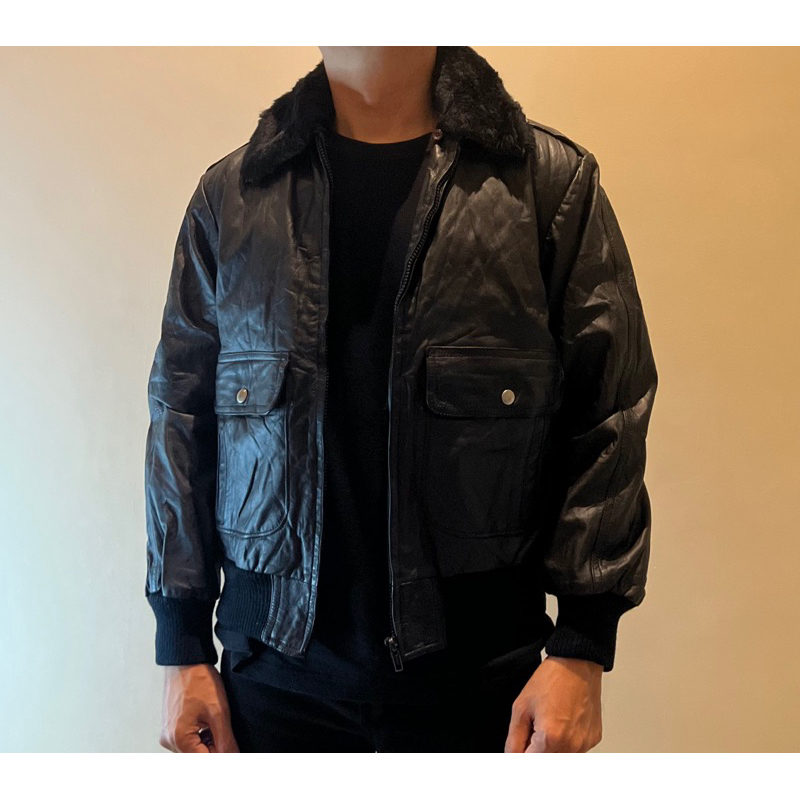 Flight Leather Jacket Jaket Kulit Bomber Pilot Keren Second Preloved
