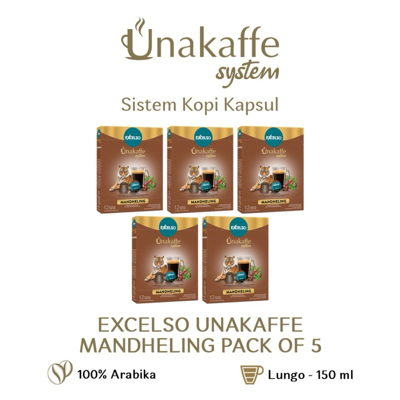 

PROMO Unakaffe Excelso Kapsul - Mandheling 5 Box (isi 60 pods capsule)