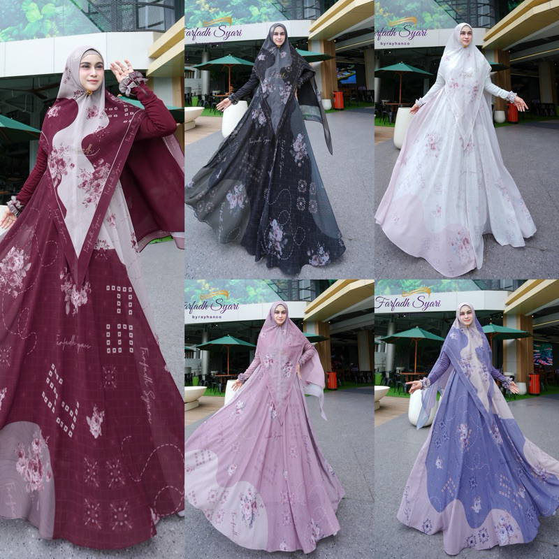 Mozza Syar’i-farfadh_syari  Chaira Series  Muslim Fashion Terbaru Gamis Ceruty Printing