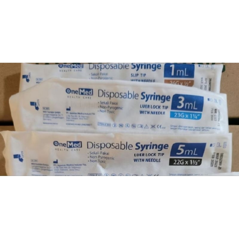 Spuit 1cc 3cc 5cc Onemed Ecer // Syringe 1ml 3ml 5ml Onemed Ecer