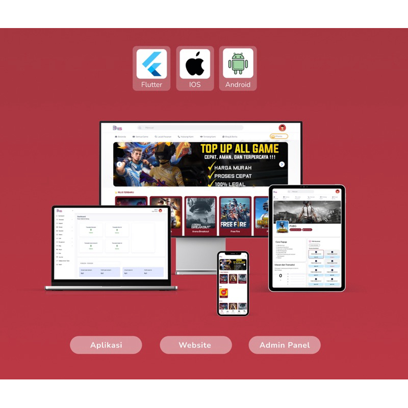 Aplikasi TopUp Game PPOB fitur Reseller, SIAP PAKAI