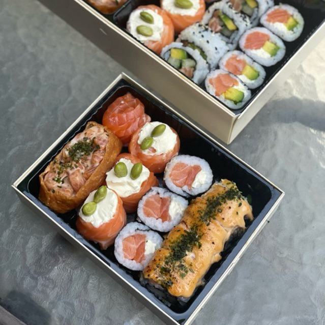 

SUSHI PLATTER | SALMON CREAM CHEESE ROLL | VOLCANO SALMON ROLL