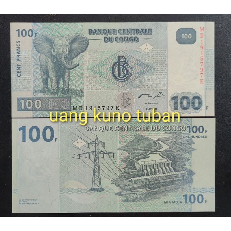 uang asing CONGO 100 FRANCS