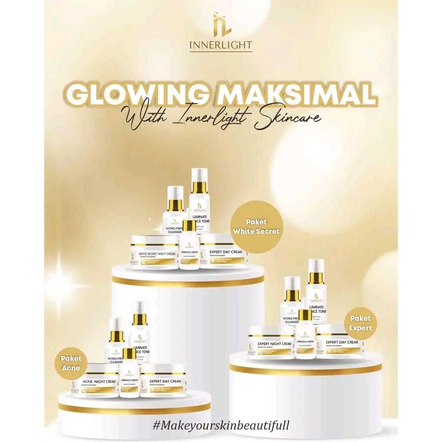 INNERLIGHT PAKET ACNE SPOT - EXPERT - WHITE SECRET UNTUK WAJAH BERJERAWAT KUSAM DAN FLEK PARAH