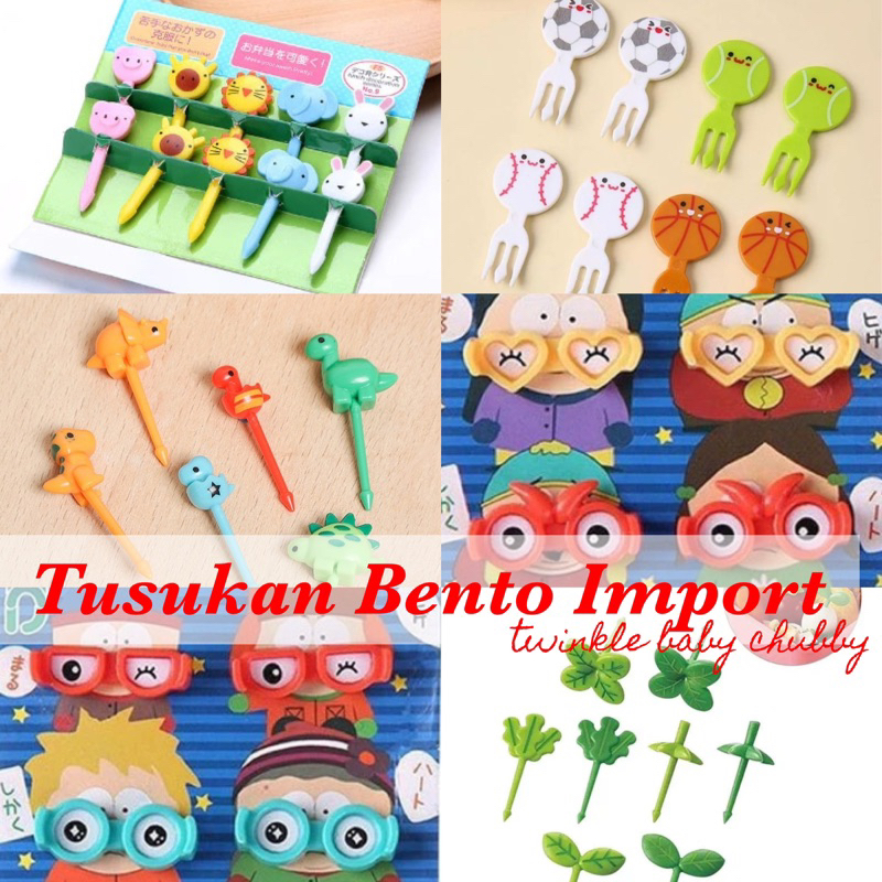 Set Garpu Buah Tusuk Gigi Buah Lucu Anak Warna Mini Fruit Fork Food Dalam Kemasan Buah Binatang Mata