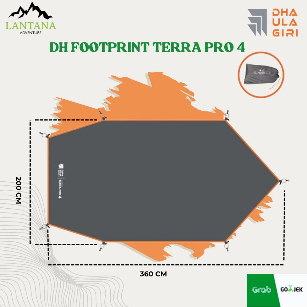 Footprint Tenda Flysheet - Dhaulagiri Footprint Alas Tenda Terra Pro 4 Original
