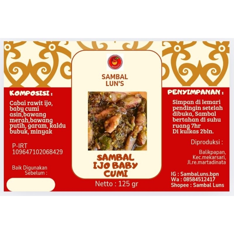 

Sambal Lun's Ijo baby cumi 125gr