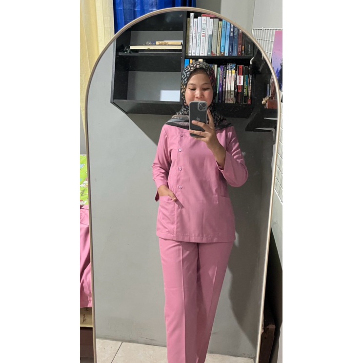 Baju jaga full kancing bahan toyobo