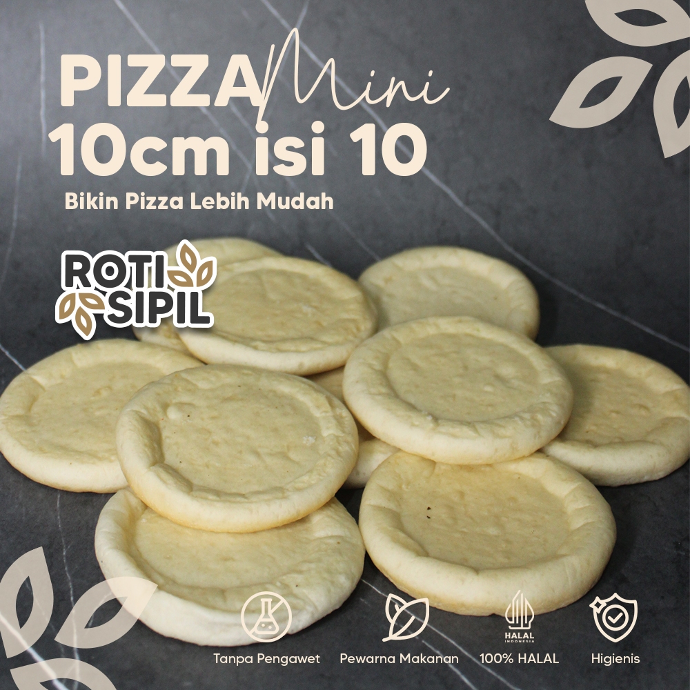 

Roti Pizza Mini Ukuran 10cm isi 10 | Base Pizza Mini 10cm isi 10