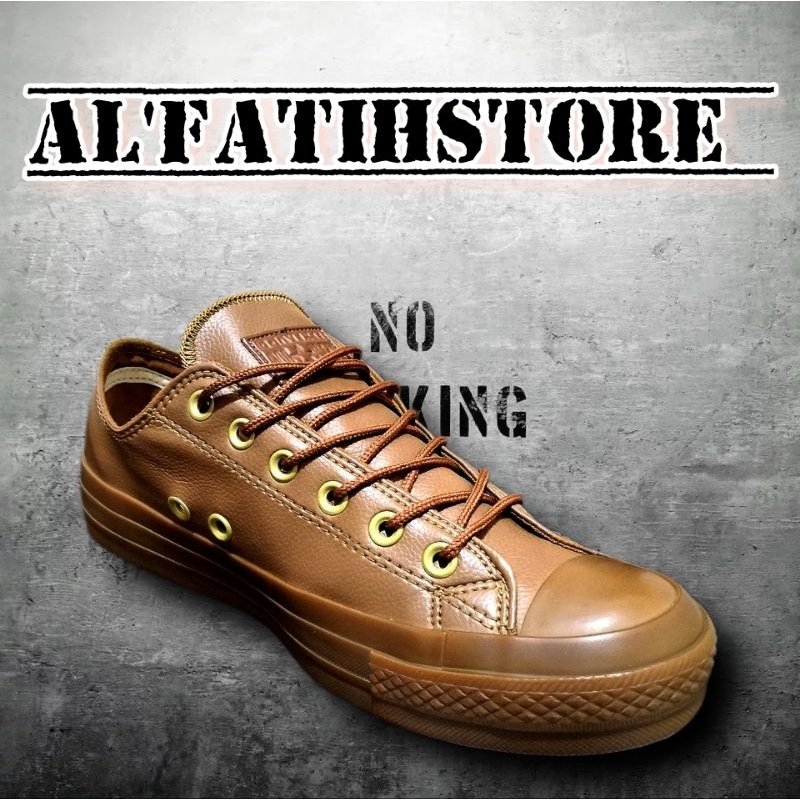 NEW SEPATU SNEAKER CONVERSE ALL STAR KULIT MADE IN VIETNAM FULL BROWN [100% ORIGINAL]