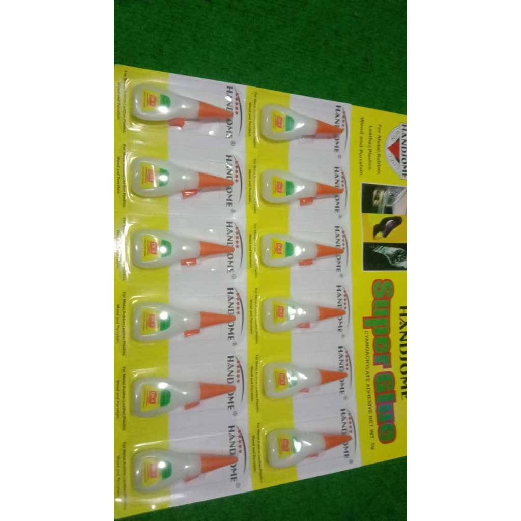 

lem cair handsome super glue botol renceng isi12pcs