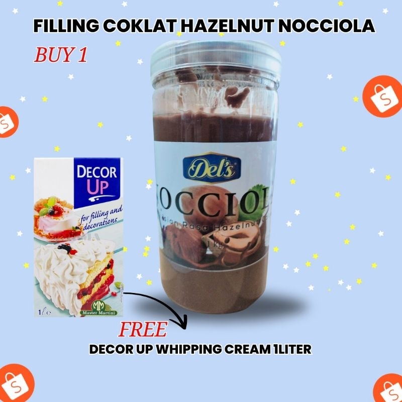 

Free Decor Up Setiap Pembelian Del's Cocciol Hazelnut Nocciola Fillings Cream 1 Liter