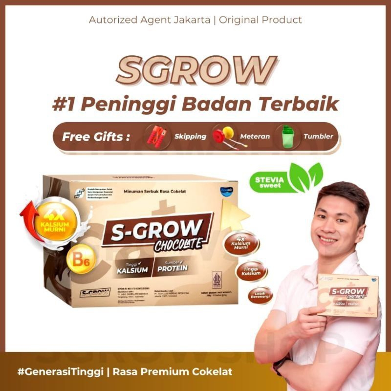 

S-GROW Susu rasa coklat, peninggi badan high calcium