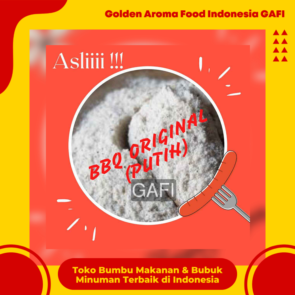 

Bumbu Tabur Rasa Barbeque Original Putih 1 kg Enak Murah Lezat Gurih Halal, White Original Bbq Flavour Seasoning Powder 1 kg