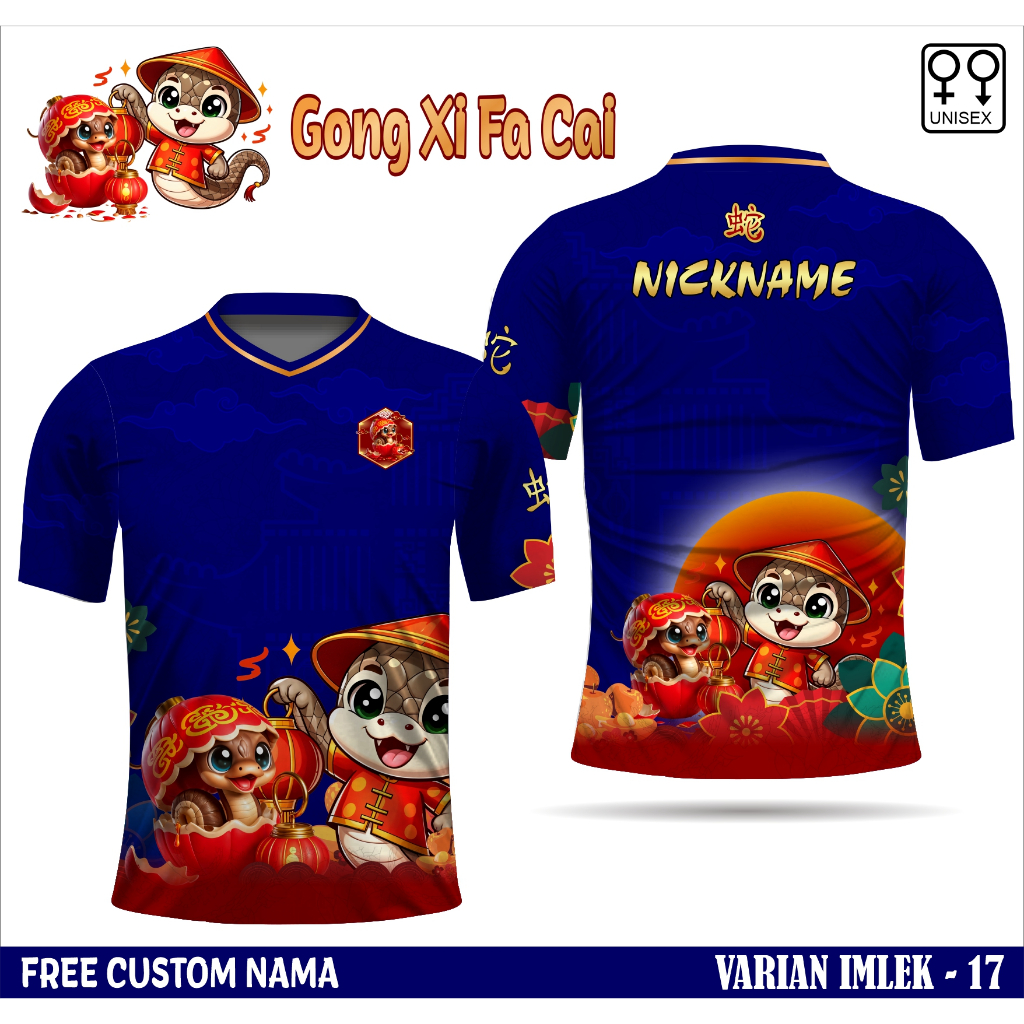 Baju imlek zodiac shio ular kaos jersey tahun baru china 2025