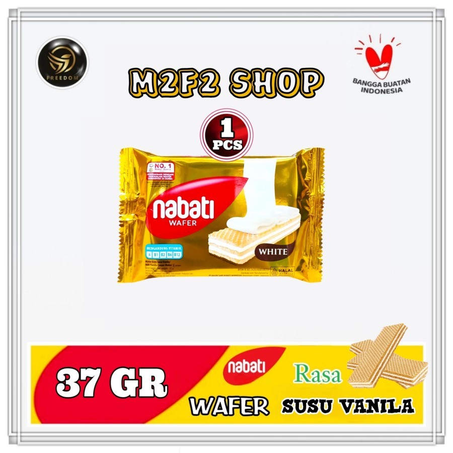 

Nabati Wafer White Milk Vanilla Cream | Krim Susu Vanila Sachet - 37 gr (Kemasan Satuan)