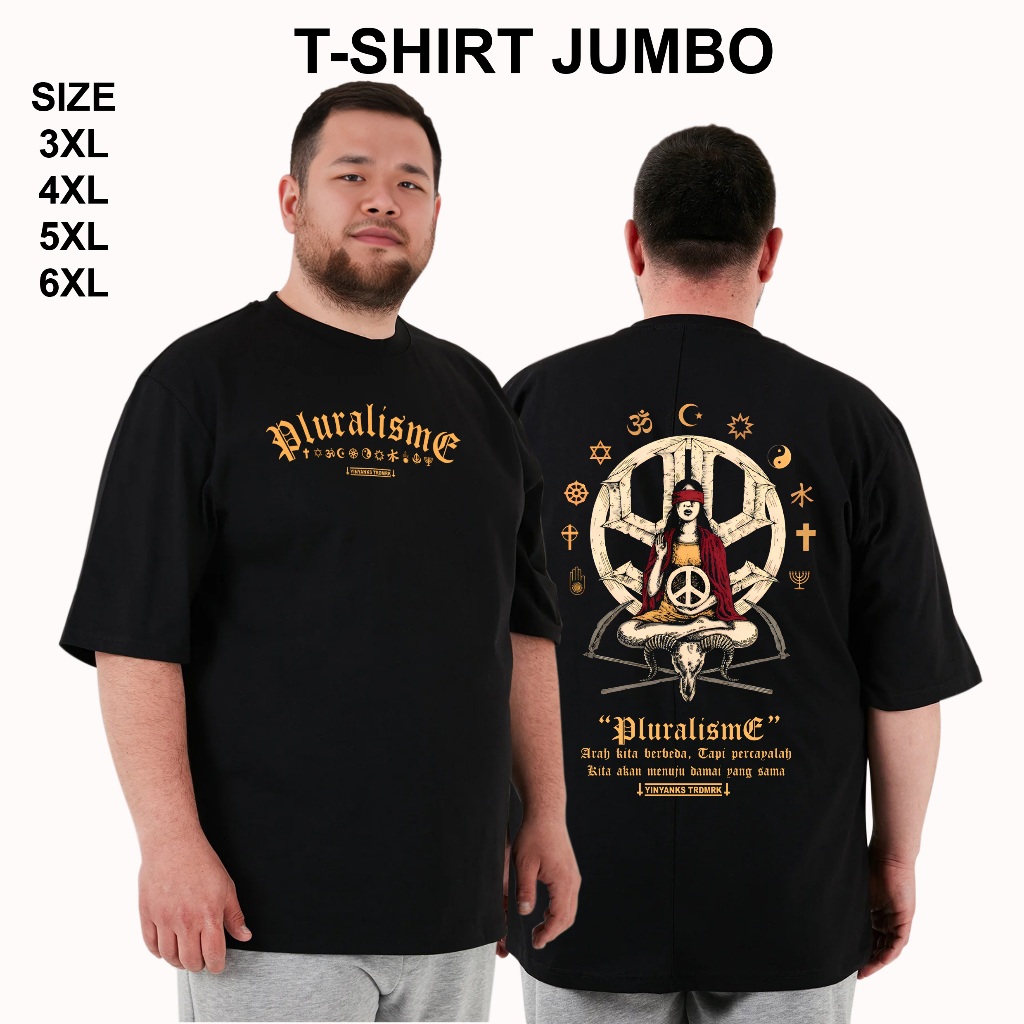 Yinyanks Kaos Jumbo Pria Pluralisme Arah Kita Berbeda T-shirt Ynks big size big catton combed 24s