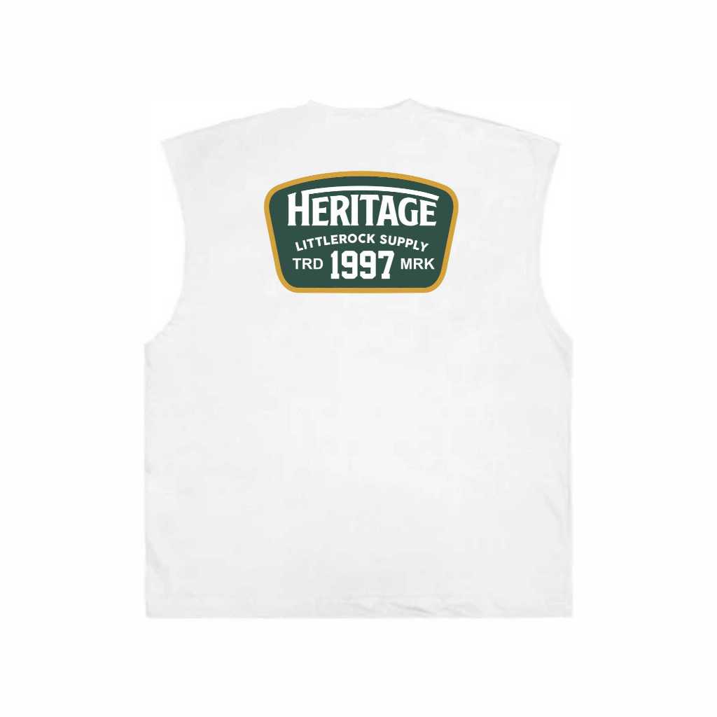 Littlerock Clothing CutOff Oversized T-Shirt Heritage White I Baju Kaos Singlet Sleeveless Oversize 