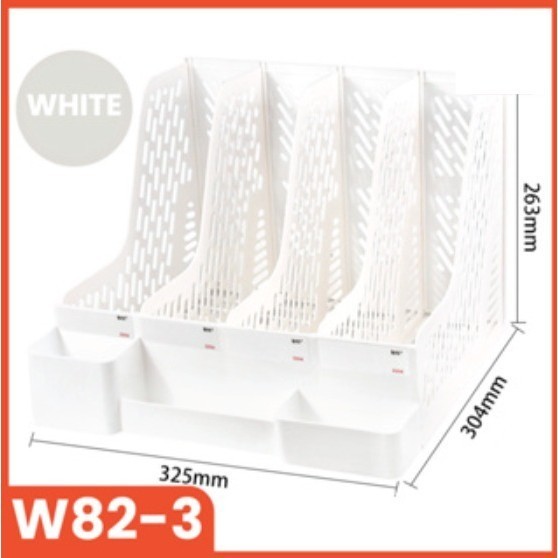 Rak Penyimpanan Plastik / Rak Buku Sekat / Desktop Organizer File / Stationery Kit