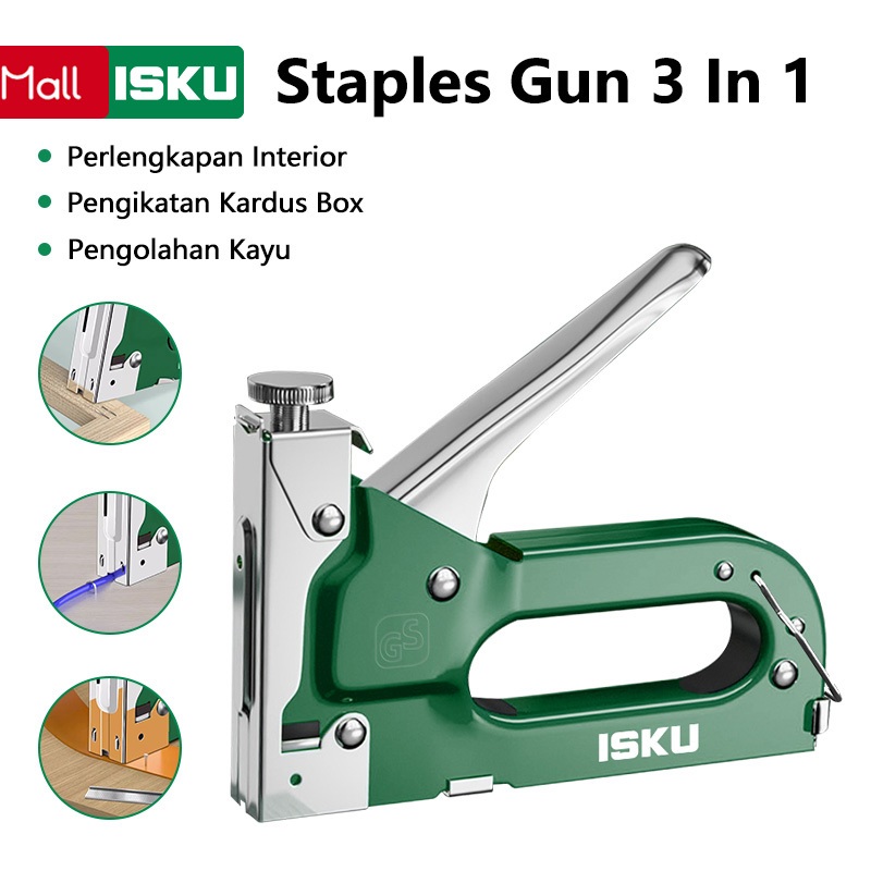 ISKU Staples Tembak 3 In 1 Tacker Stapler Staples Perekat Powerfull Streples Tembak