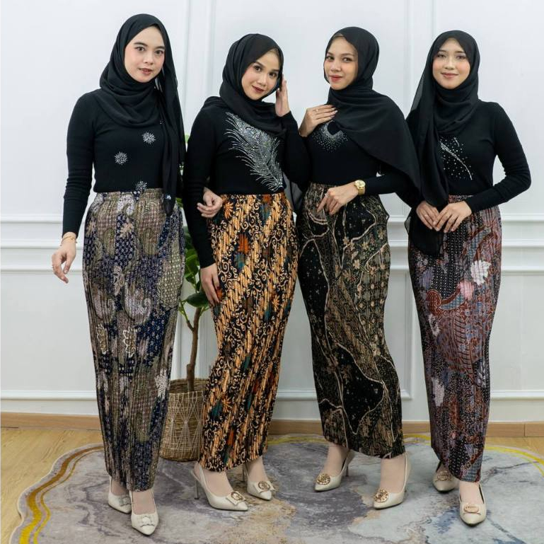 PRILLY BUSANA - ROK BATIK PLISKET MOTIF - ROK PLISKET - ROK BATIK