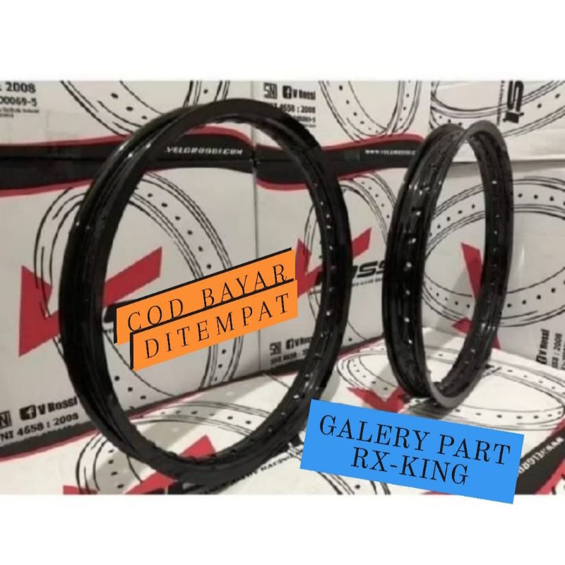 Velg Pelek Lingkaran Rossi Ring 18 165 185 215 Rx King Rx Spesial Rx K Hitam Dop dan Hitam glossy
