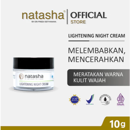 NATASHA SKINCARE LIGHTENING NIGHT CREAM POT 10gr - Krim malam lightening, Krim pencerah, Krim pemuti