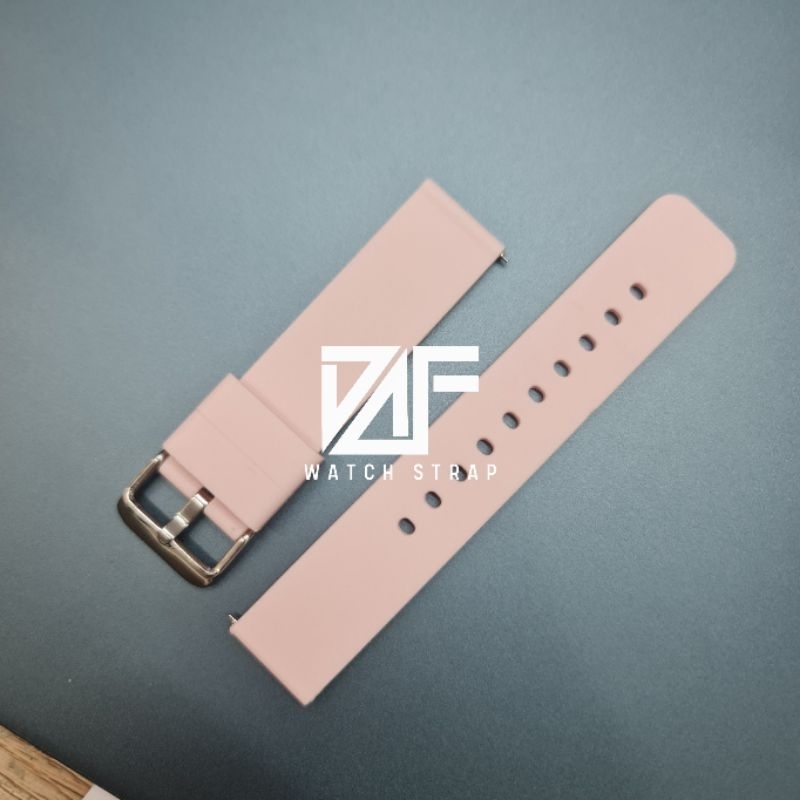 STRAP TALI JAM TANGAN FOSSIL SILIKON SILICONE RUBBER PINK SOFT PINK QUICK RELEASE 12MM 14MM 18MM 20M