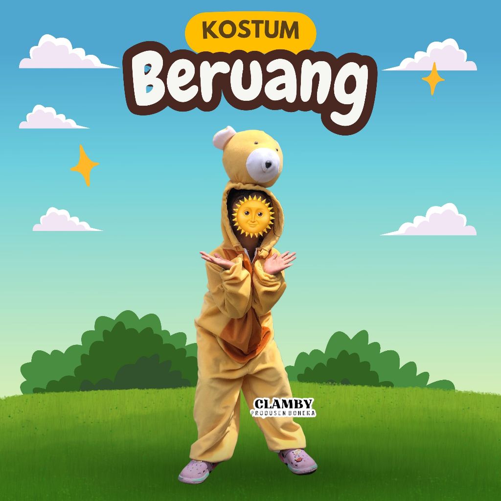 Setelan Kostum Anak Karakter Beruang | Kostum Karnaval | Kostum Hewan