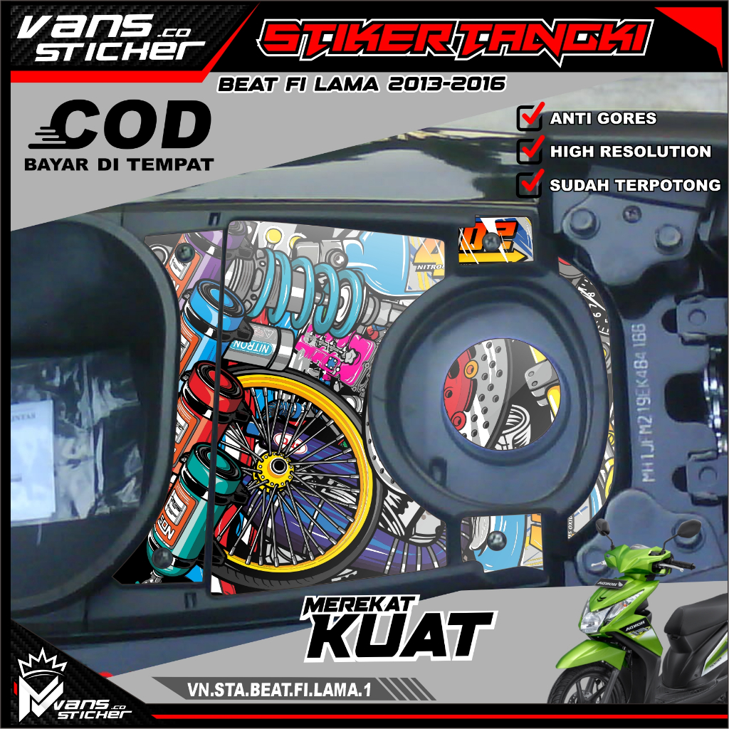 Stiker Tangki BEAT FI LAMA 2013-2019 Stiker Tangki bensin  BEAT FI LAMA 2013-2019
