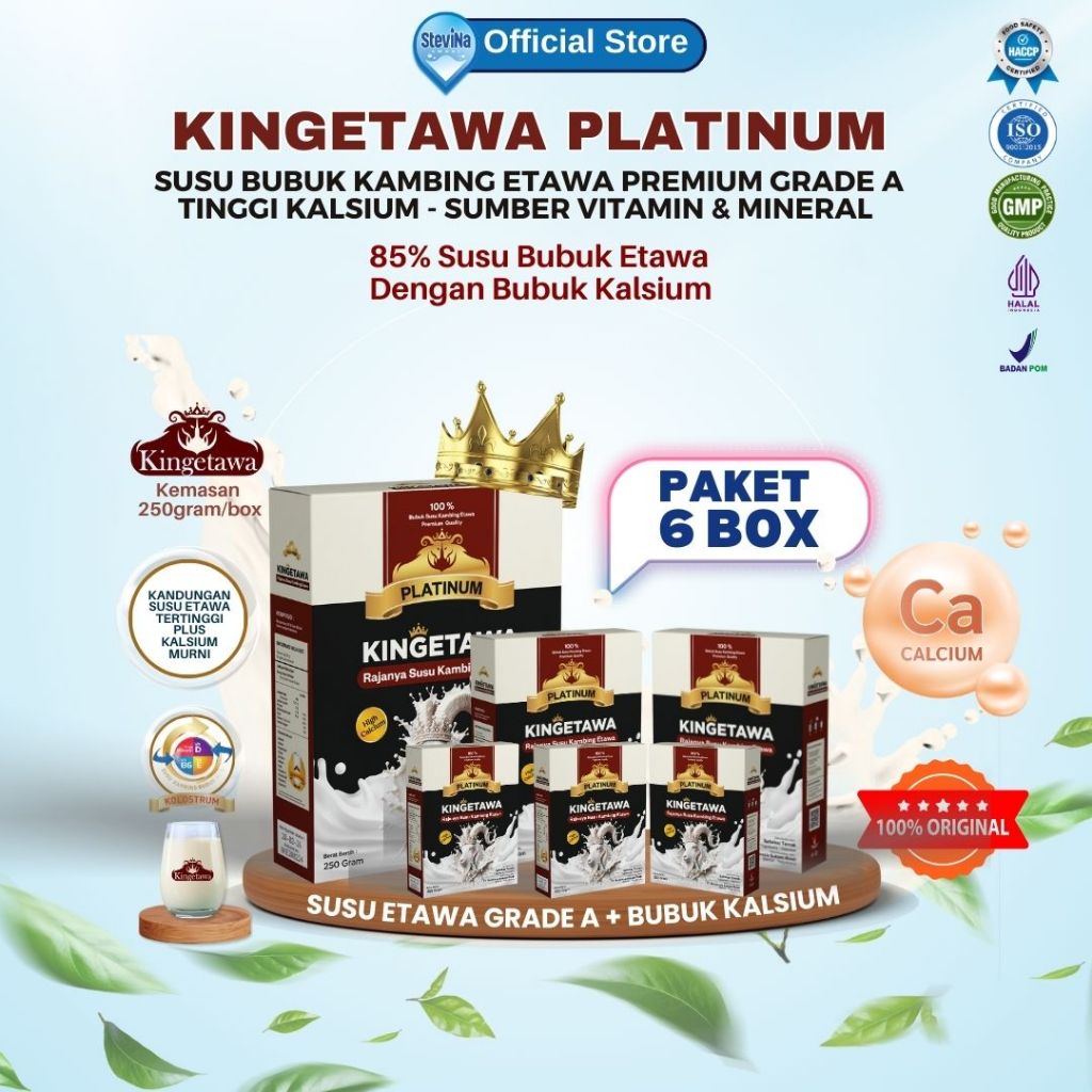 

Kingetawa Platinum Susu Kambing Etawa Premium Untuk Nyeri Ashma, Paru2 dan Nyeri Sendi Paket 6 Box