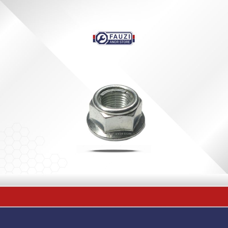 MUR FLANGE M14 Pitch 1.5 (drat halus) lock Besi putih | Mur as roda | Mur 19